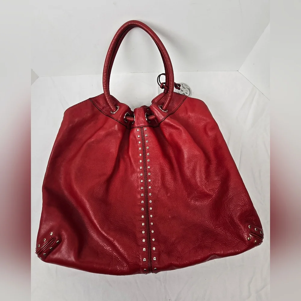 Michael Kors Astor Studded Black Leather X-Large Ring Tote Shoulder Bag EUC! - Picture 7 of 13